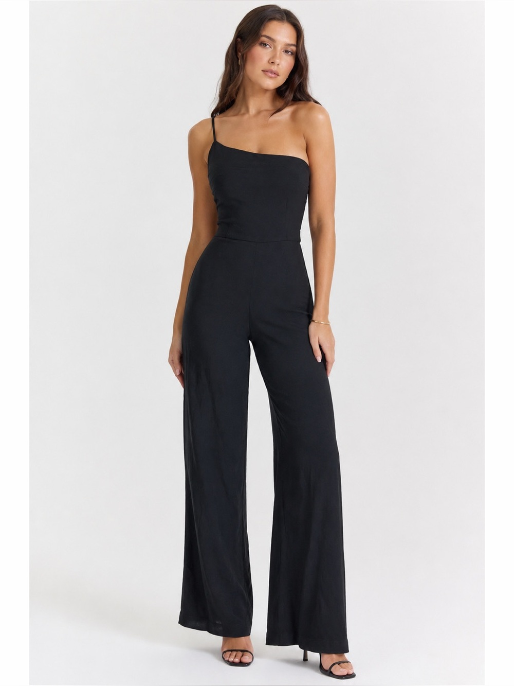 Abercrombie‎ & Fitch Black Linen Blend Jumpsuit